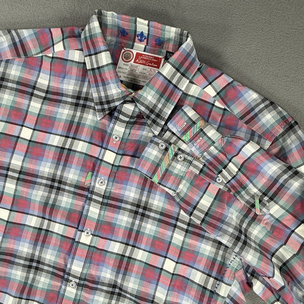 Robert Graham The Freshly Laundered Shirt Mens XL Pink Plaid Button Up